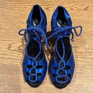 Yami Royal Blue Satin Dance Shoes